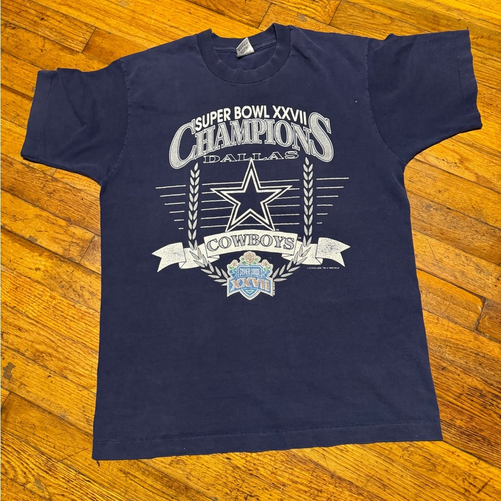 Vintage Dallas Cowboys T-Shirt Single Stitch Super Bowl XXVII 1993 Made In USA - Picture 1 of 4